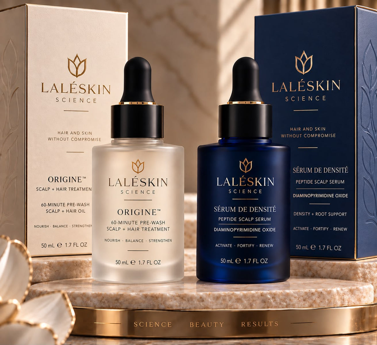 LALE Skin Science Hair Density Ritual — 2-Step Scalp + Hair System